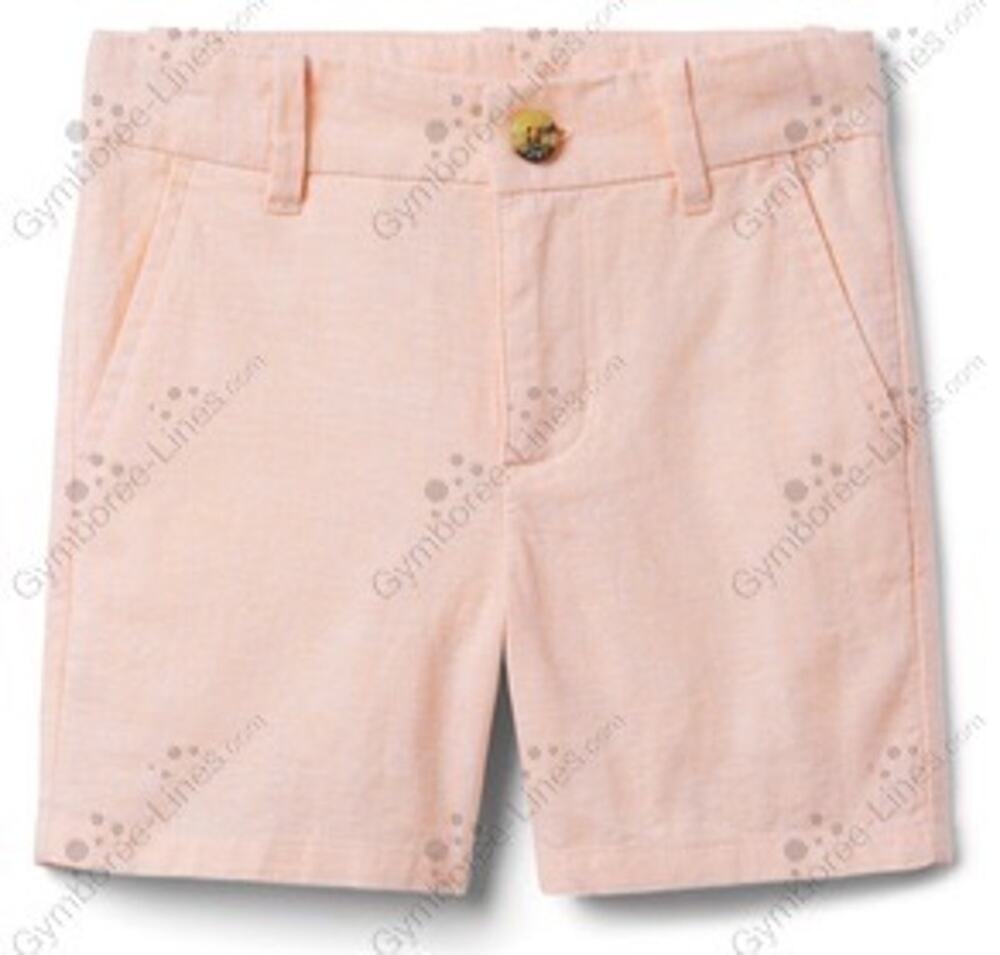 Janie and Jack Light Coral Linen-Cotton Kids Shorts